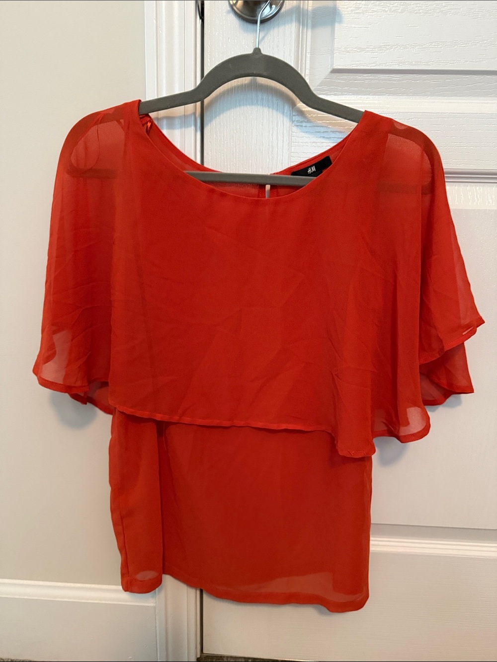 H&M Orange Layered Chiffon Blouse